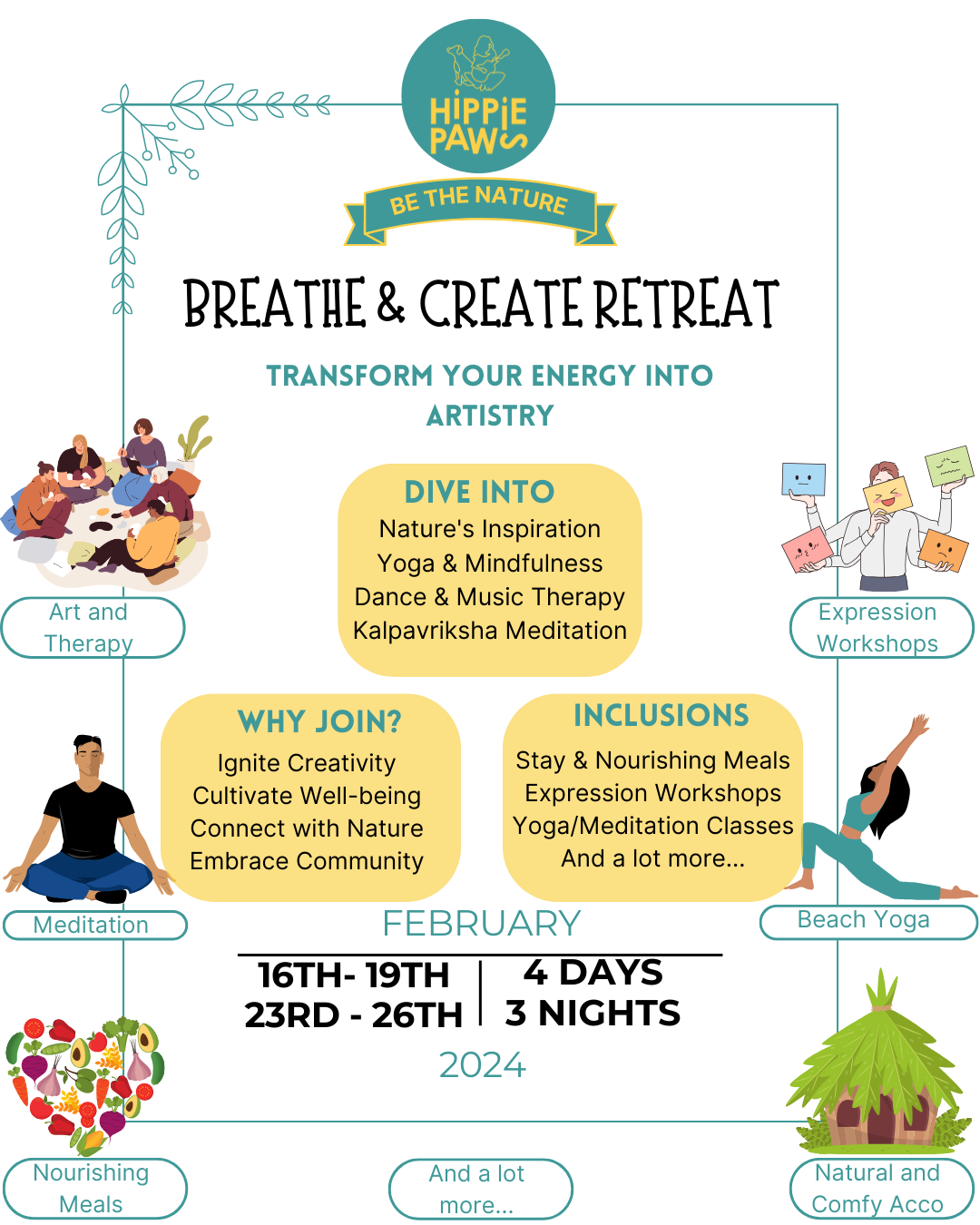 Breathe and Create Retreat at Hippie Paws Wellness Resort